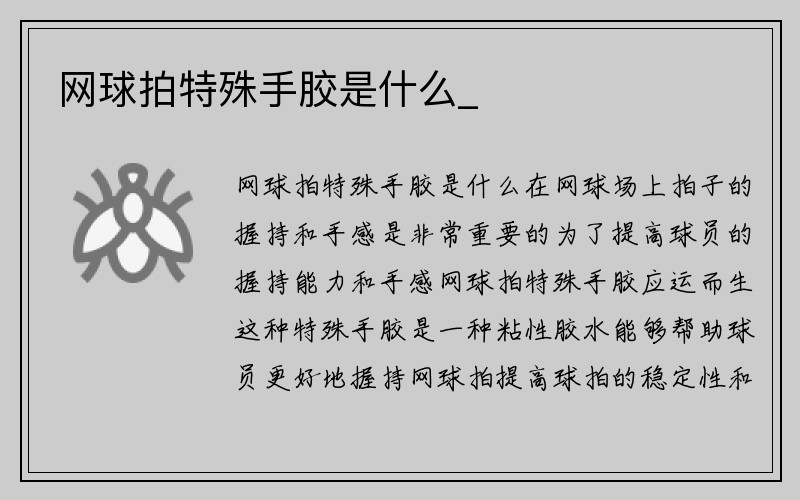 网球拍特殊手胶是什么_