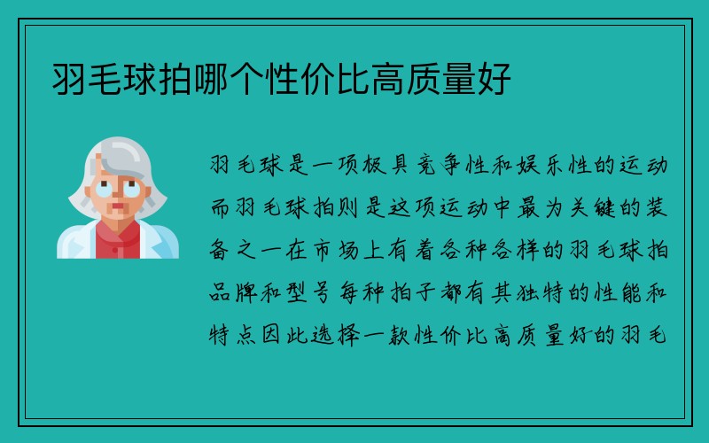 羽毛球拍哪个性价比高质量好